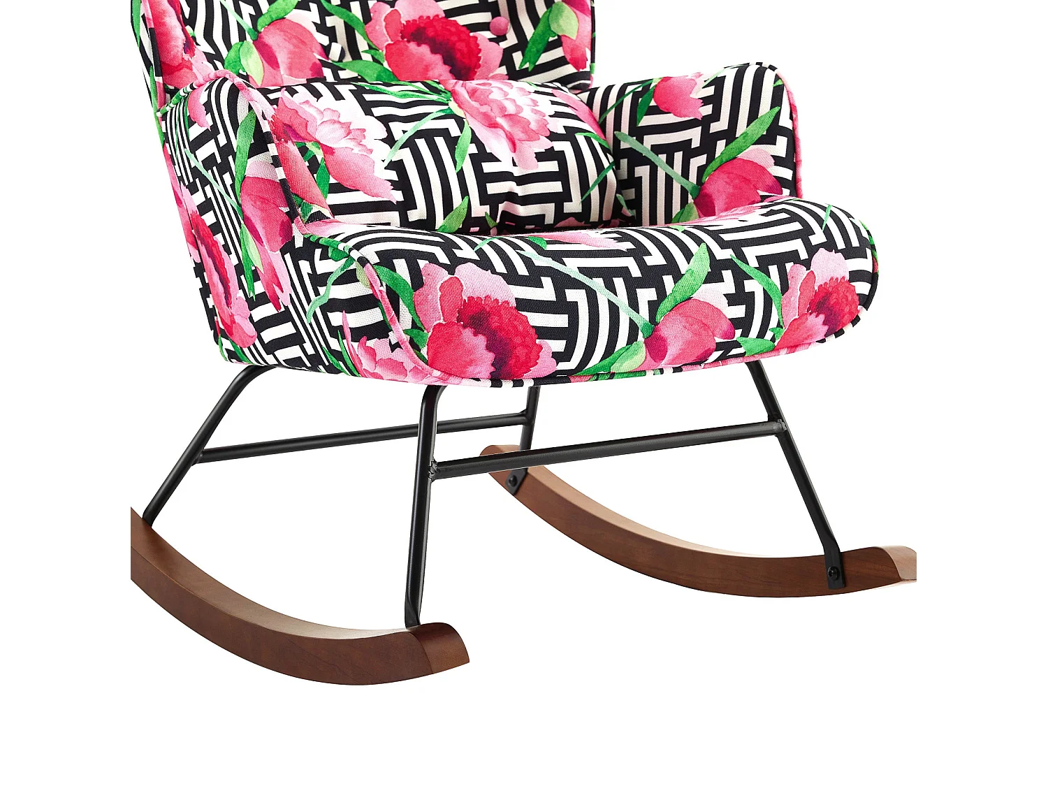 Mecedora de terciopelo premium con estructura de metal dorado: diseño moderno y cómodo para interiores, salas de estar o balcones