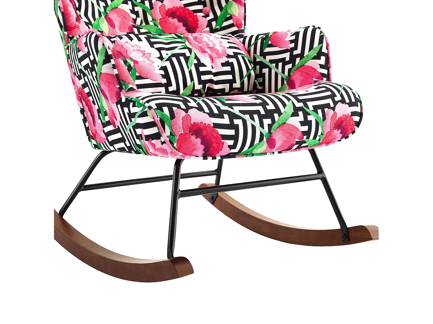 Mecedora de terciopelo premium con estructura de metal dorado: diseño moderno y cómodo para interiores, salas de estar o balcones