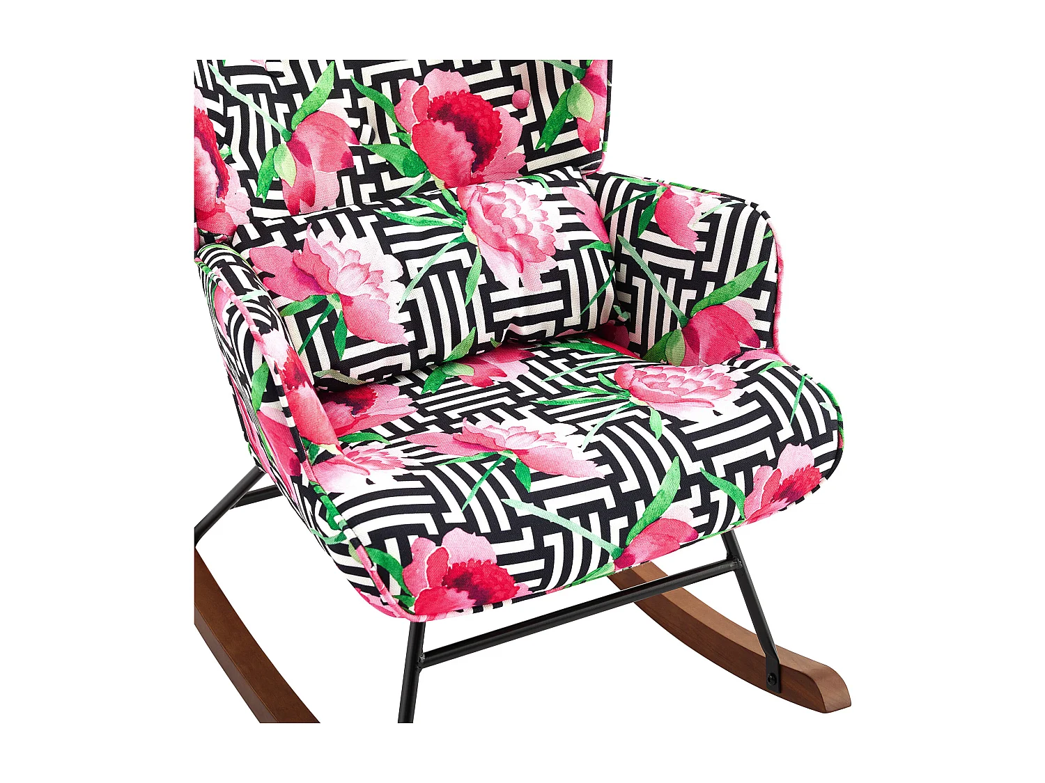 Mecedora de terciopelo premium con estructura de metal dorado: diseño moderno y cómodo para interiores, salas de estar o balcones