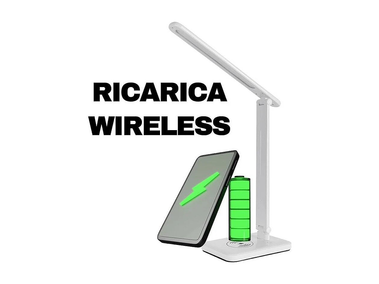 VERA - Lámpara de mesa LED CCT con carga inalámbrica sin cables