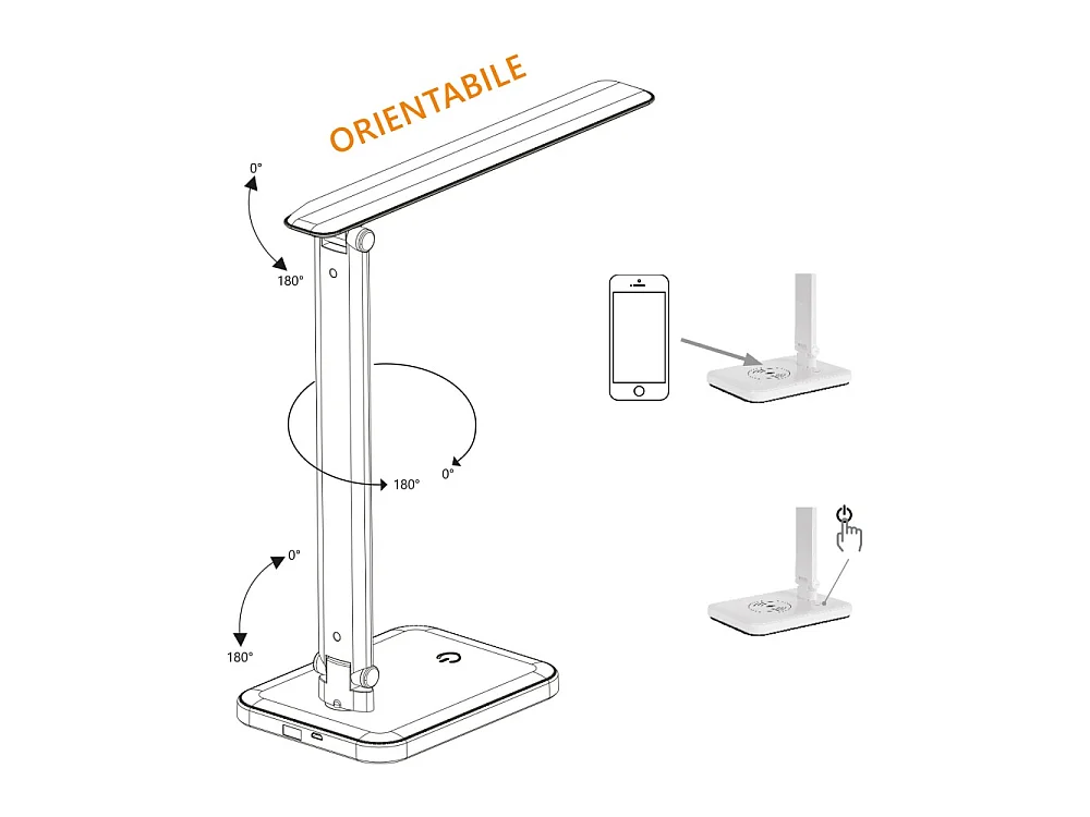 VERA - CCT LED-Tischleuchte mit kabellosem Laden ohne Kabel