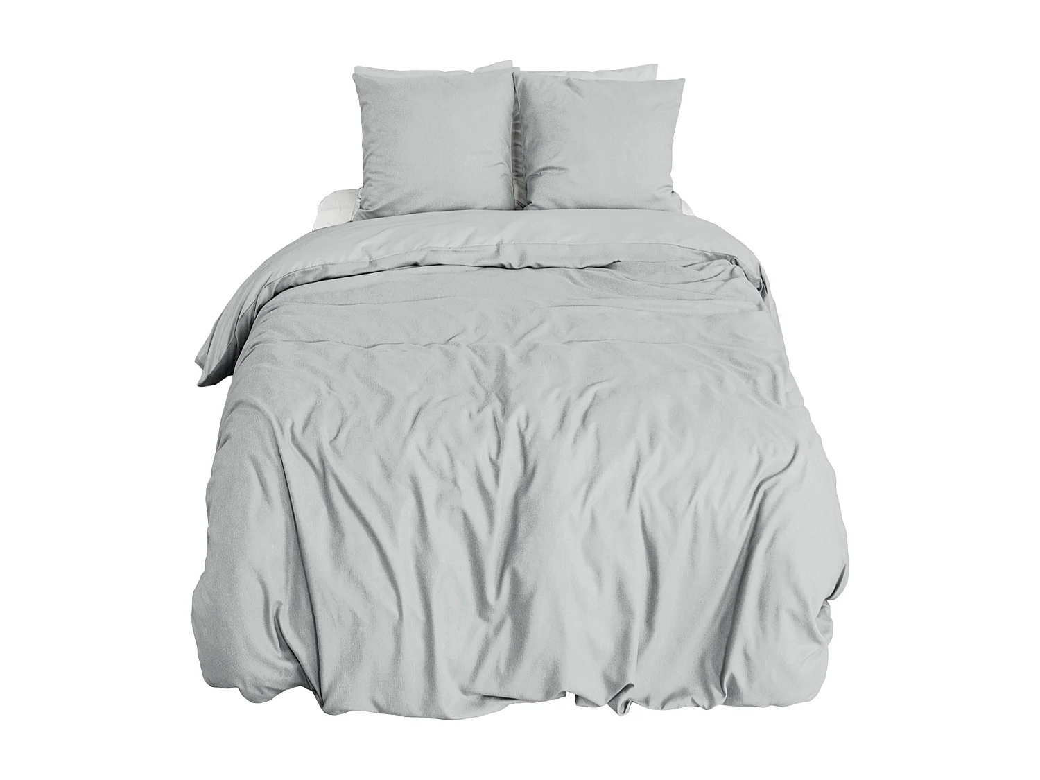 Parure de lit 3 pièces 260x240 cm SENSATION FLANELLE Cendre