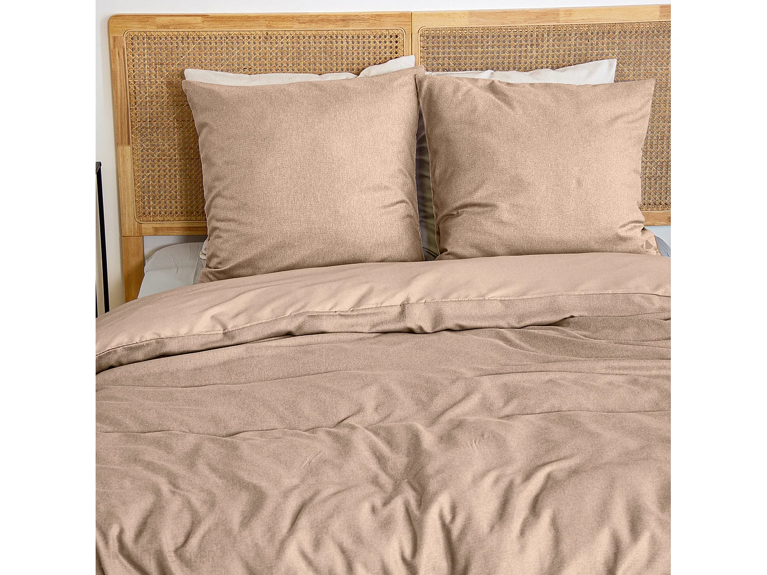 Parure de lit 3 pièces 240x220 cm microfibre SENSATION FLANELLE rose