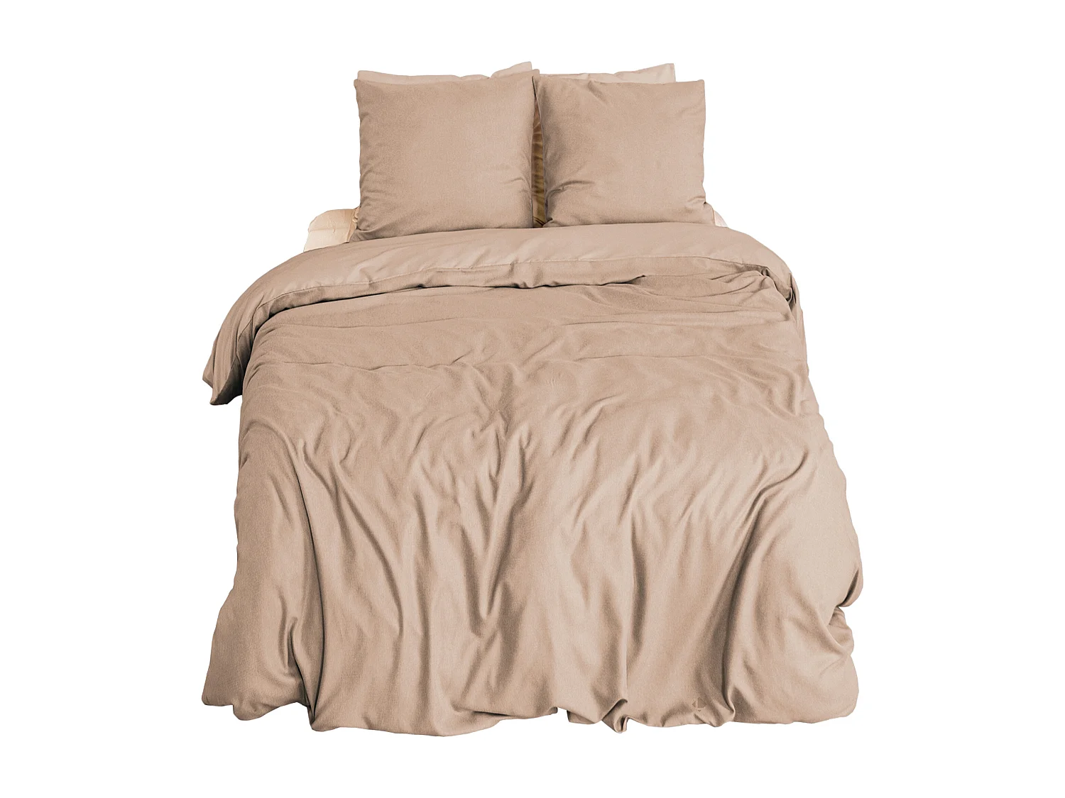 Parure de lit 3 pièces 240x220 cm microfibre SENSATION FLANELLE rose