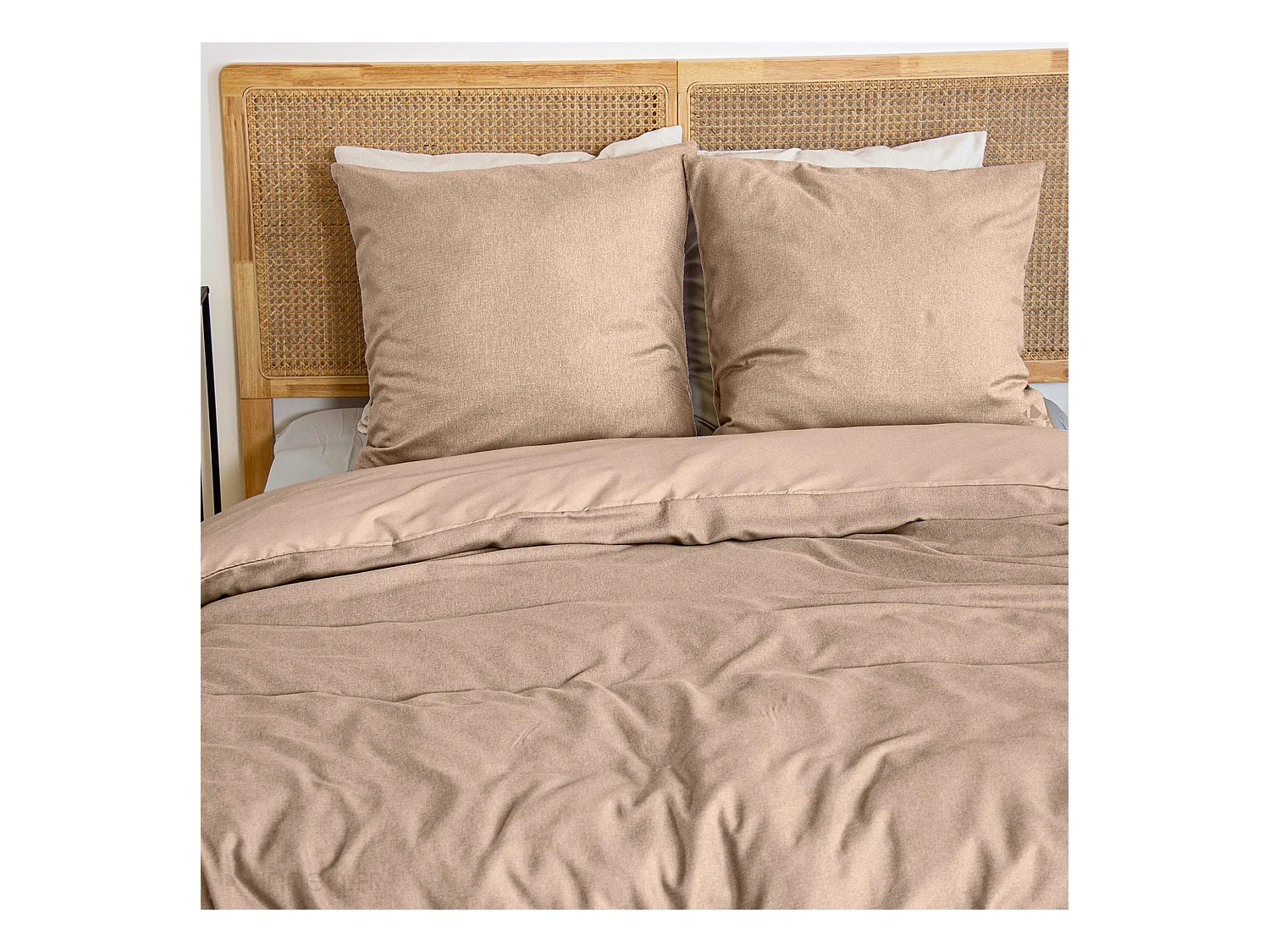 Parure de lit 3 pièces 260x240 cm microfibre SENSATION FLANELLE rose