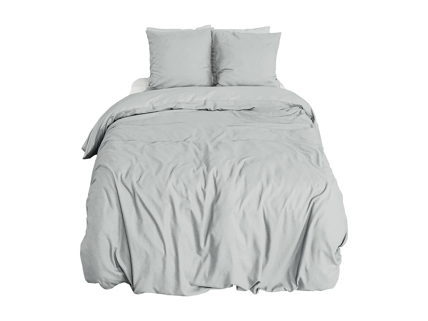 Parure de lit 3 pièces 240x220 cm SENSATION FLANELLE Cendre