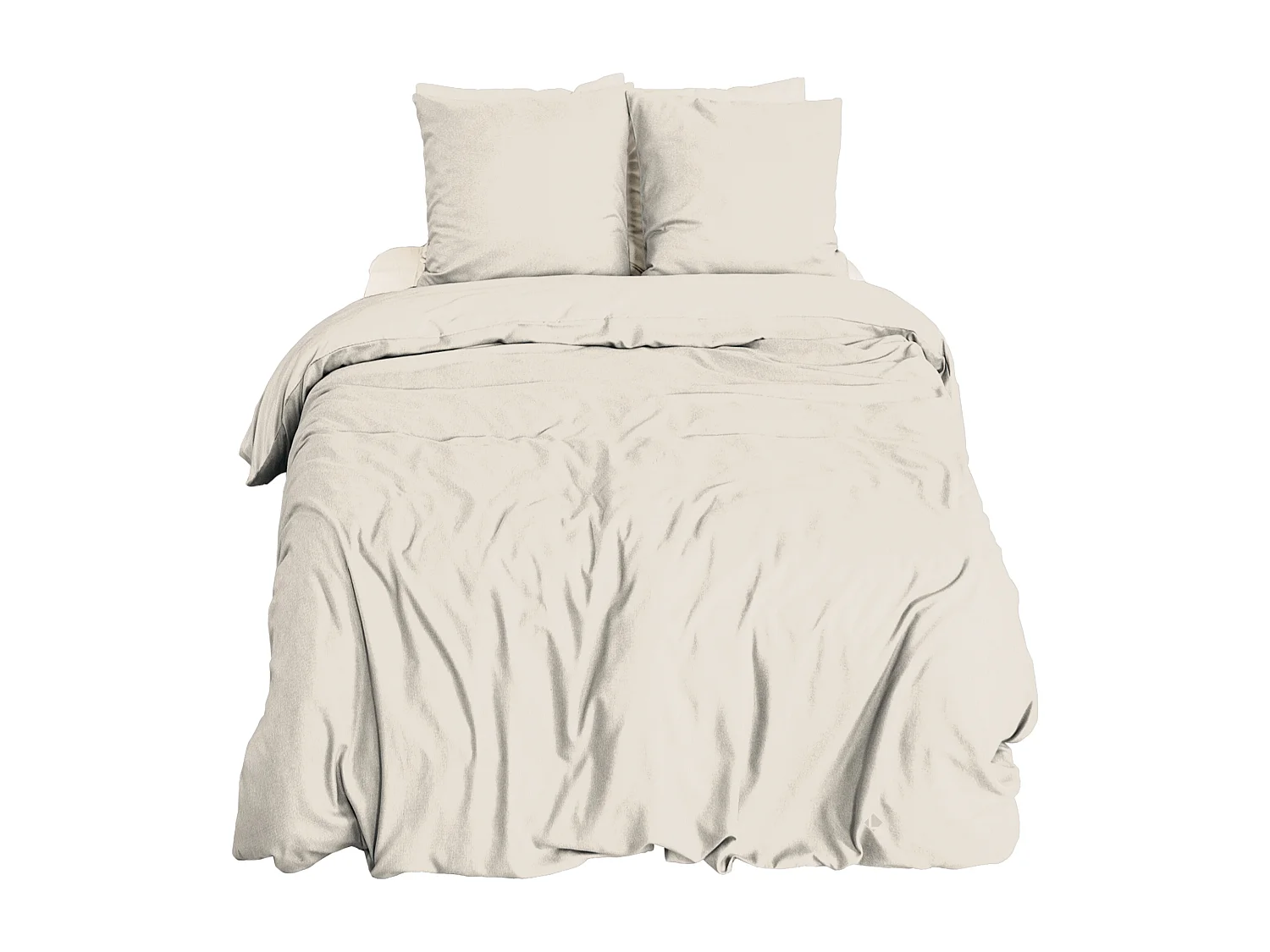 Parure de lit 3 pièces 260x240 cm microfibre SENSATION FLANELLE beige