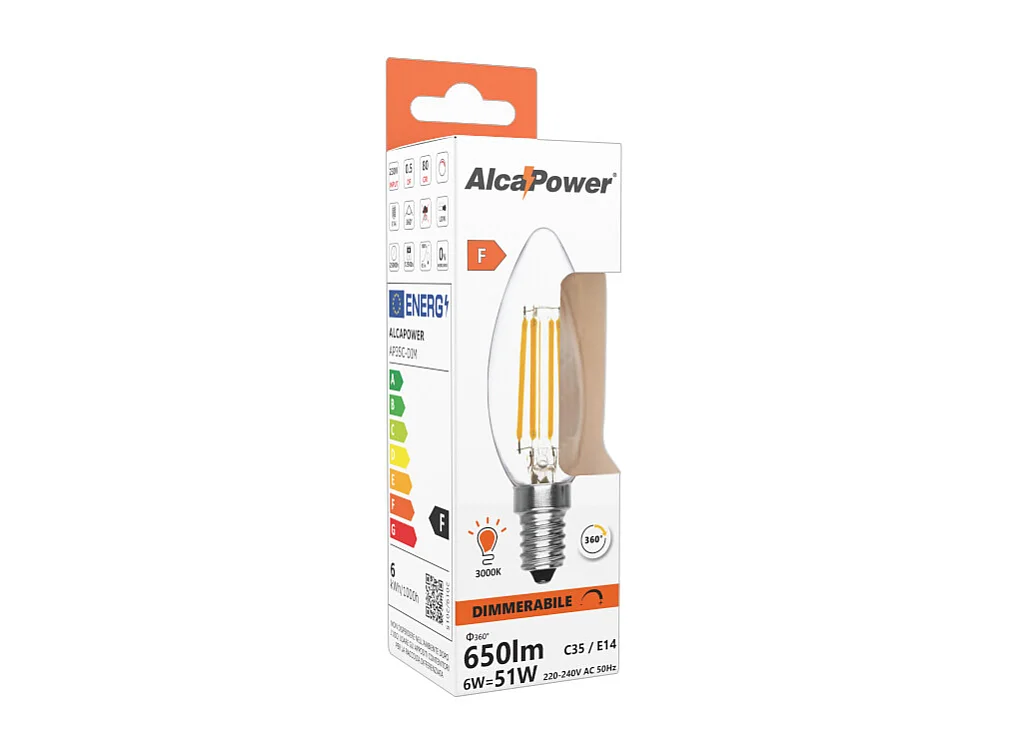 Bombilla LED regulable de color oliva, 6 W, 2700 K, E14