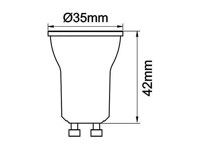 Refletor LED GU10 4W 60 Diâmetro 35mm