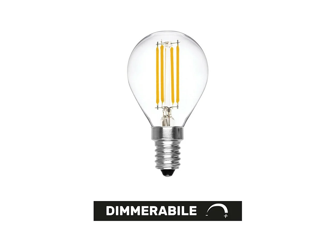Bombilla LED mini esférica regulable de 6 W y 2700 K, E14