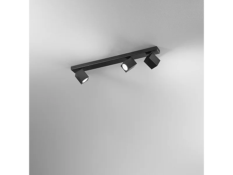 ODDY verstellbare schwarze quadratische LED-Wandleuchte 3xGu10 Perenz