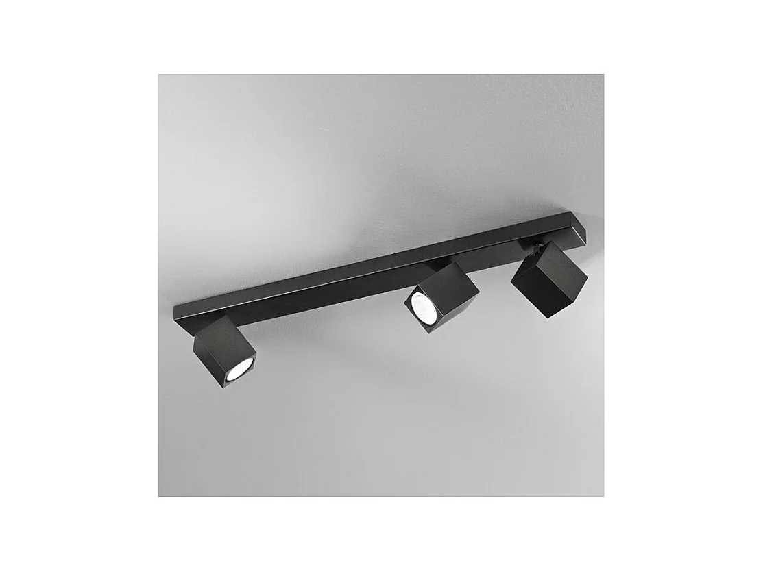 Applique a led ODDY orientabile quadrata Nera da 3xGu10 Perenz