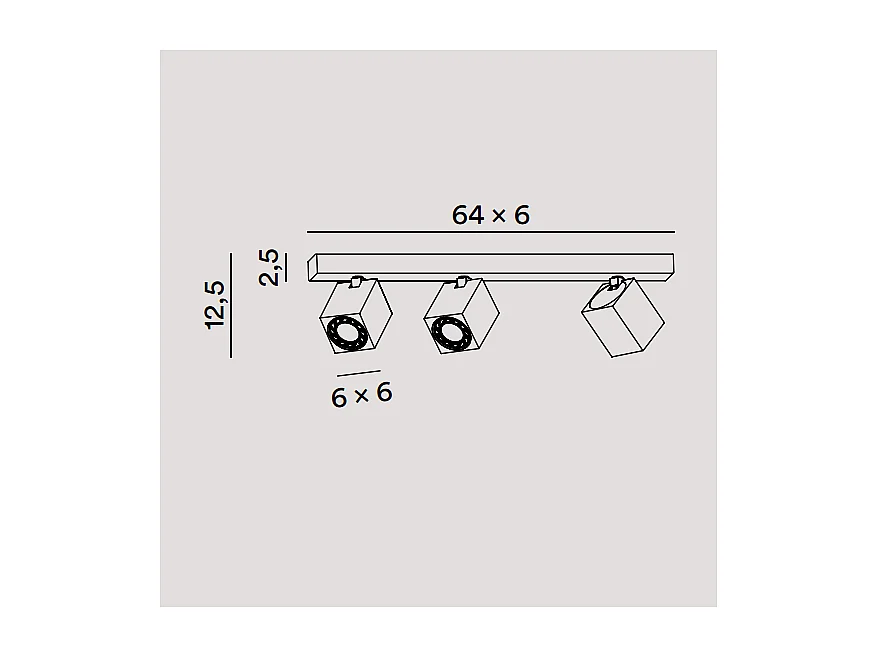 Applique led carrée noire orientable ODDY 3xGu10 Perenz