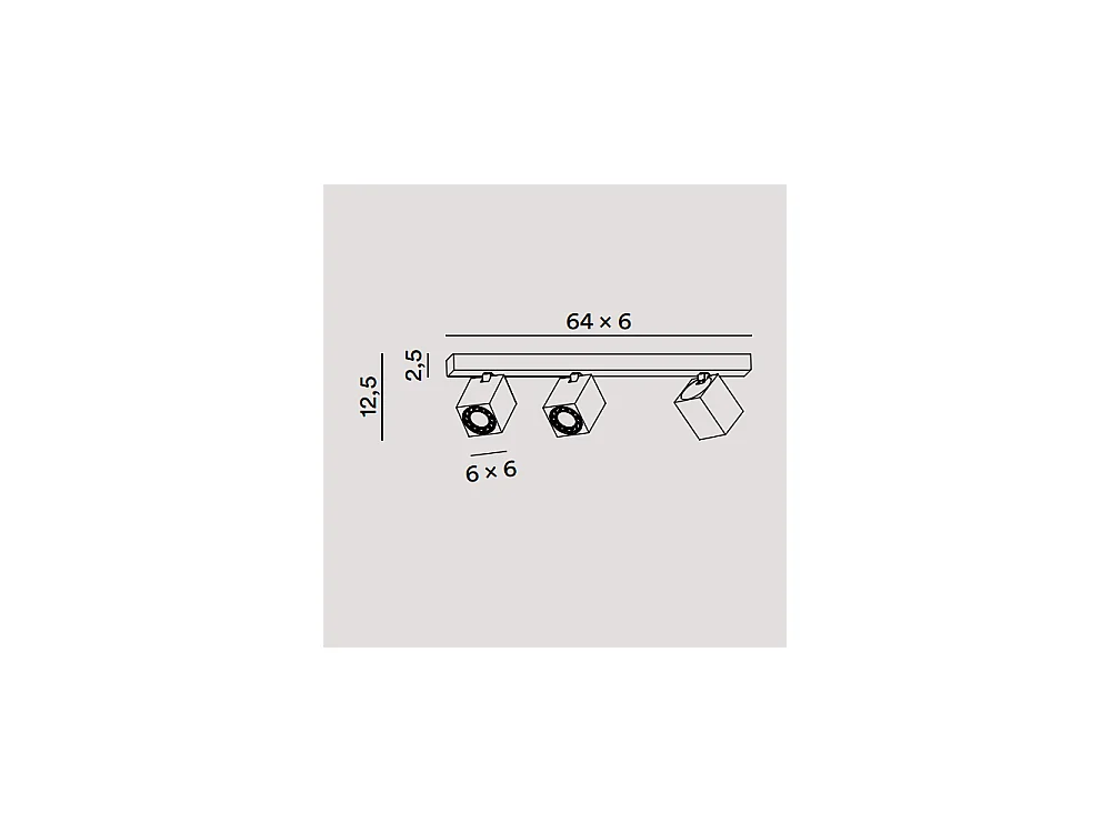 Applique a led ODDY orientabile quadrata Nera da 3xGu10 Perenz