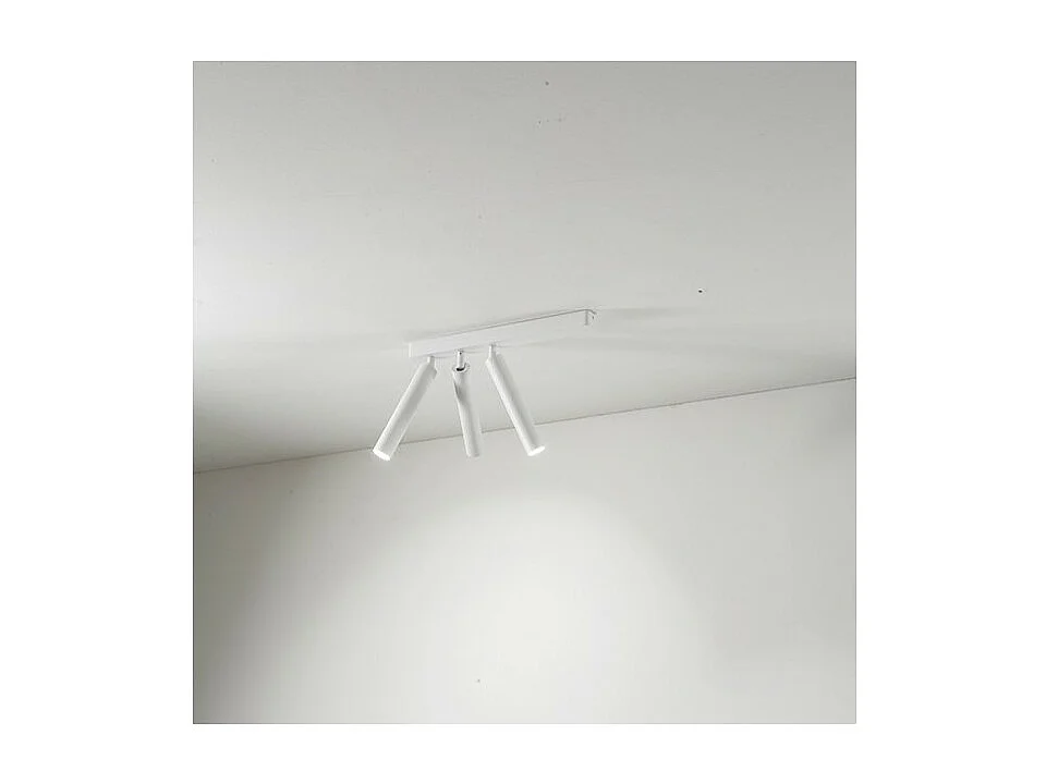 Applique LED cylindrique orientable 3 lumières BAMBU Blanc Perenz