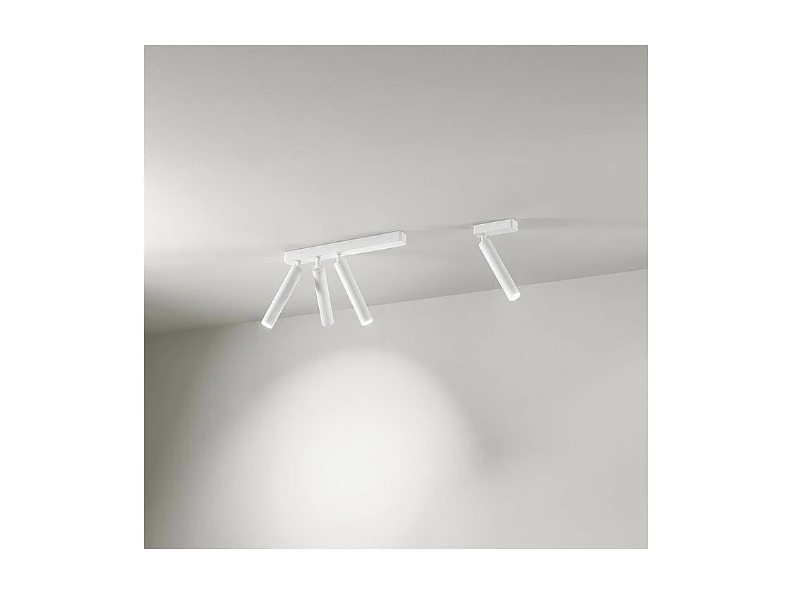 Applique LED cylindrique orientable 3 lumières BAMBU Blanc Perenz