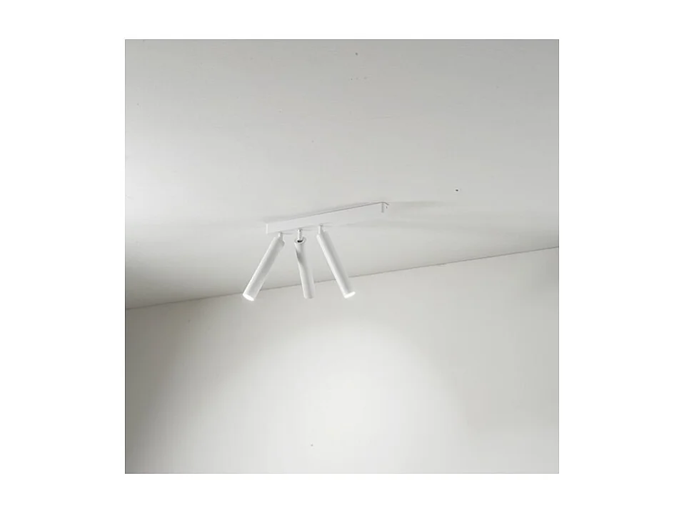 Applique LED cylindrique orientable 3 lumières BAMBU Blanc Perenz