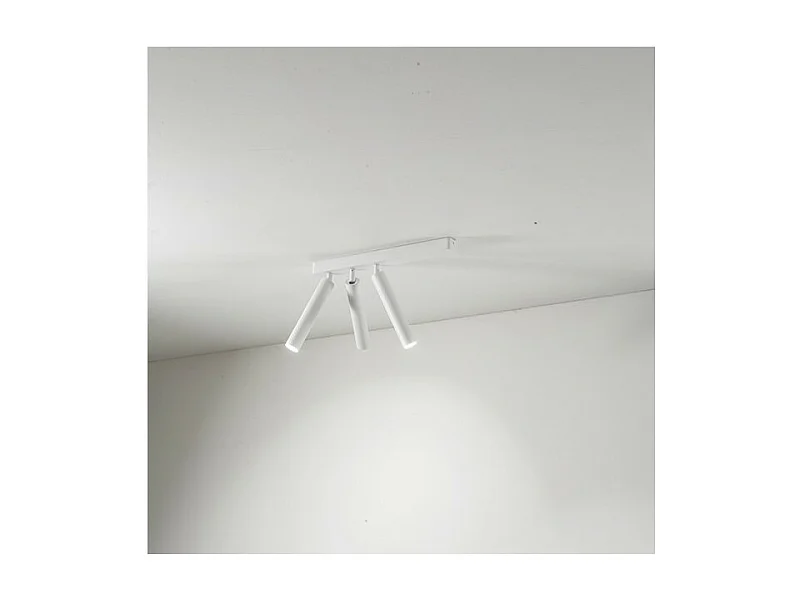 3-punktowa lampa ścienna LED BAMBU regulowana cylindryczna Biała Perenz