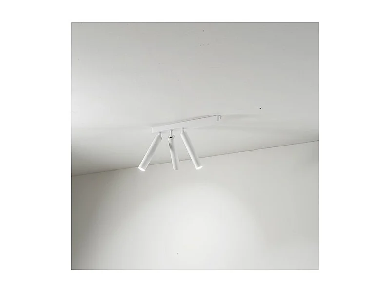 Applique LED cylindrique orientable 3 lumières BAMBU Blanc Perenz