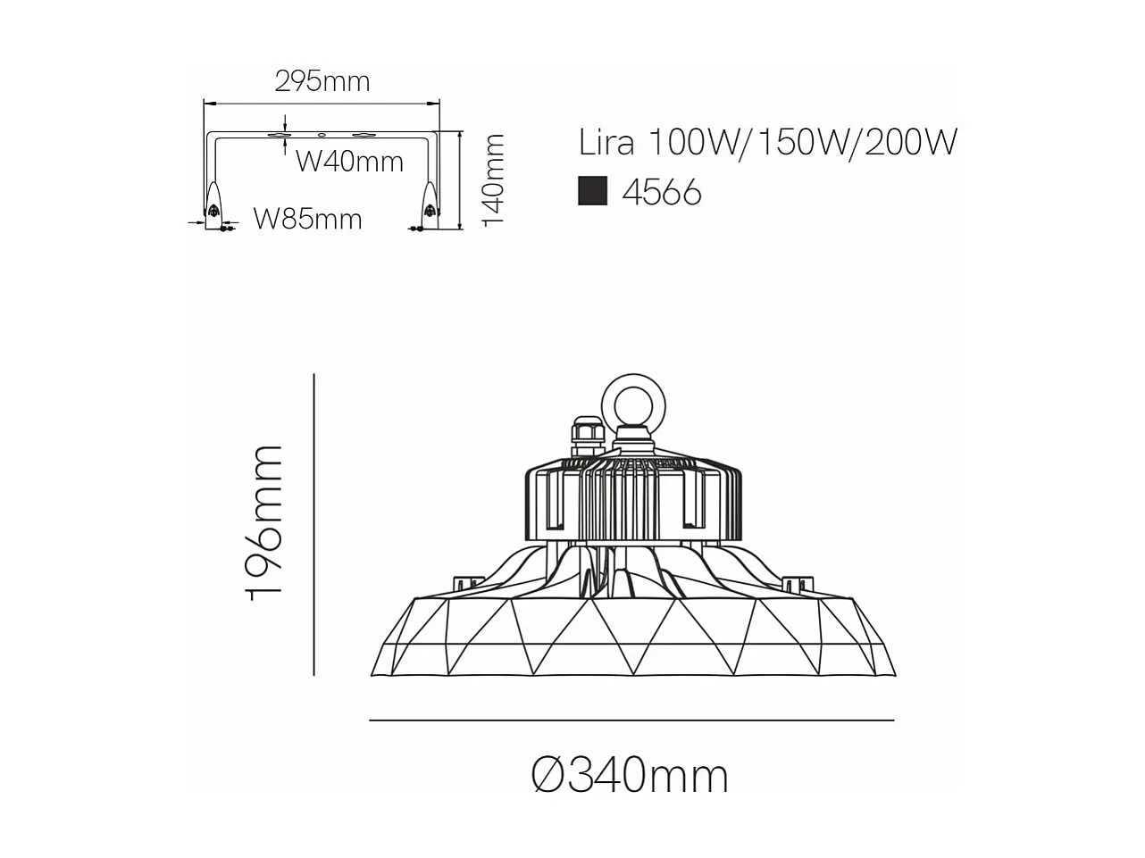 Lâmpada LED industrial UFO LENS SWITCH 120W/160W/200W 100-260V