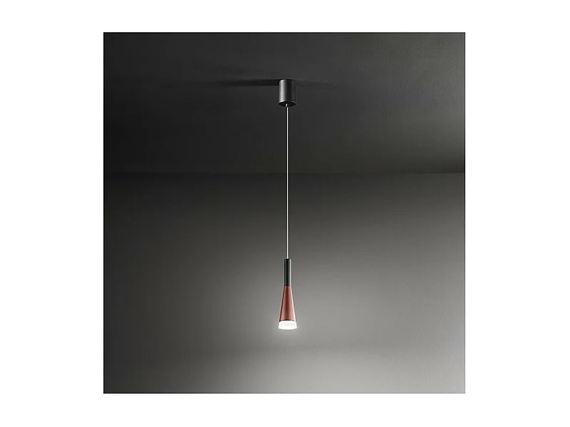 Lámpara colgante LED CONE Oro-Rosa-Negro 7W 3000K Perenz