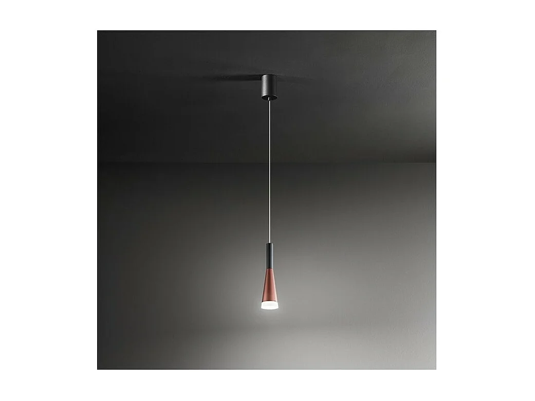 Lámpara colgante LED CONE Oro-Rosa-Negro 7W 3000K Perenz