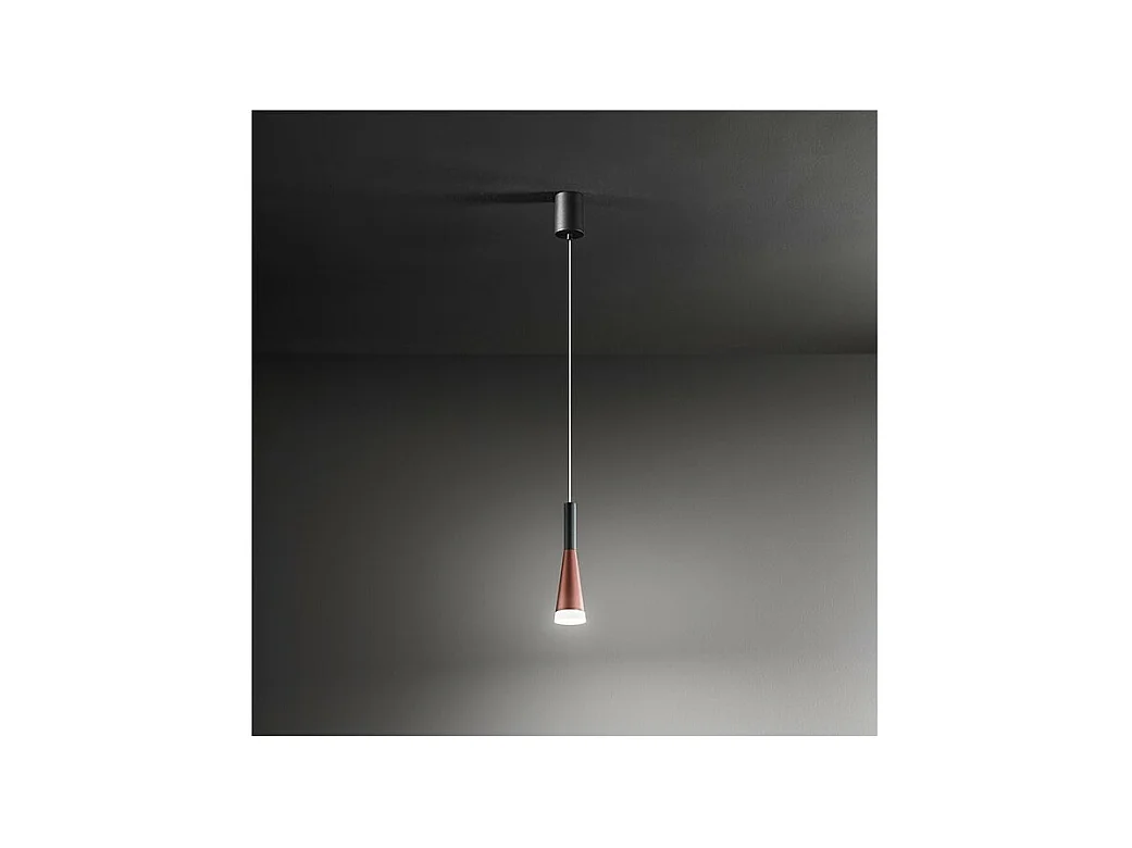 CONE LED-Hängeleuchte Gold-Rosa-Schwarz 7W 3000K Perenz