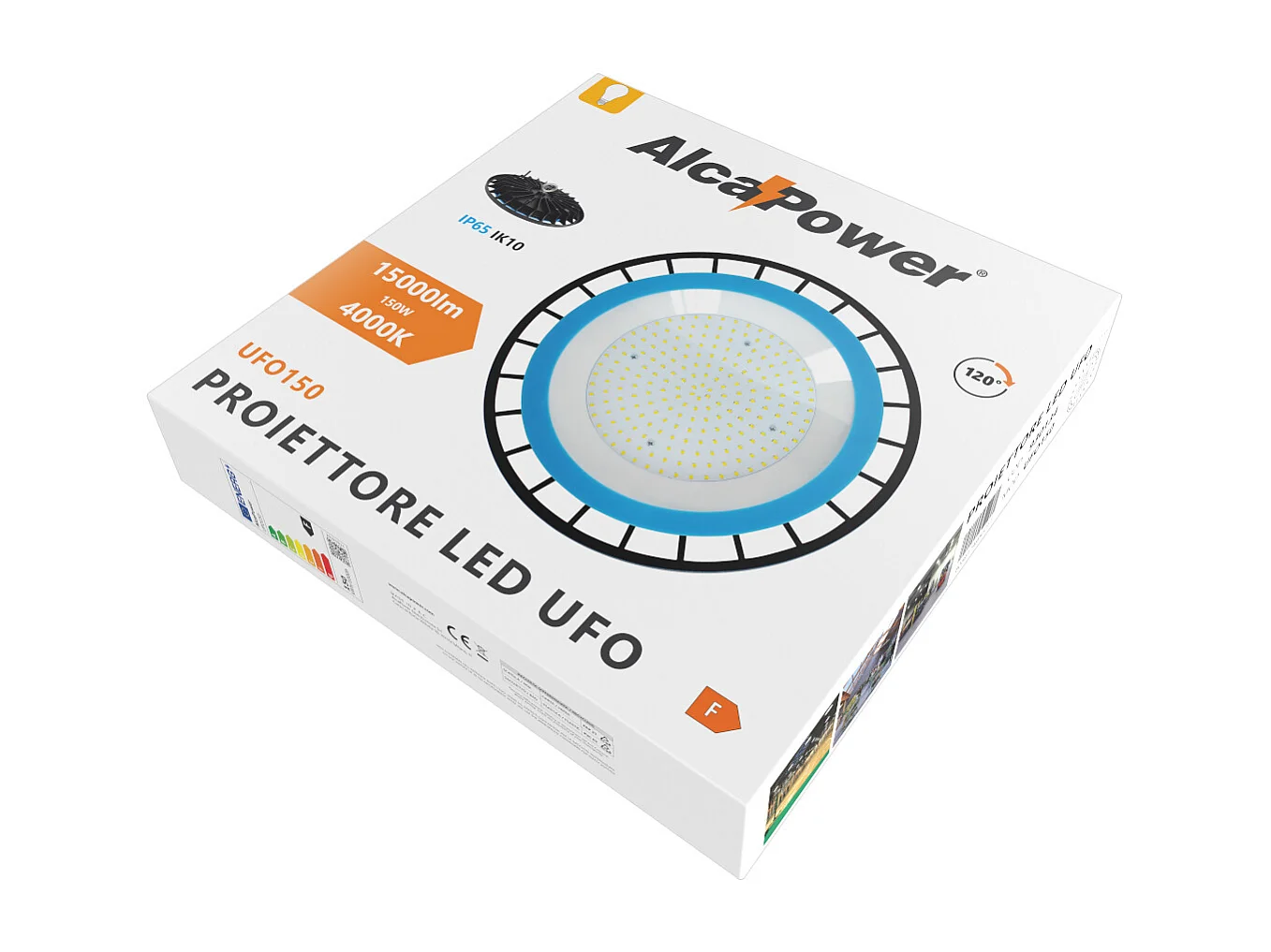 Lampada a led industriale "UFO" da 150W per 5/6 metri di altezza