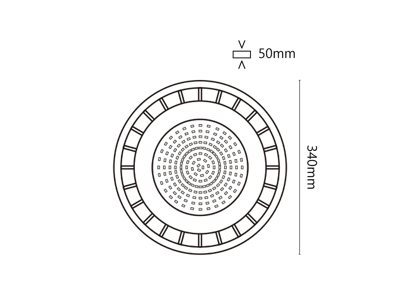 Lampada a led industriale "UFO" da 150W per 5/6 metri di altezza