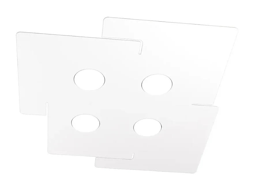 Plafoniera a led ECHO Top Light in metallo Bianco rettangolare con 4 attacchi lampadina Gx53