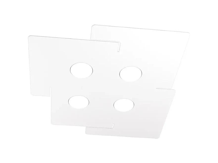 Top Light -  ECHO Top Light LED-Deckenleuchte aus rechteckigem weißem Metall mit 4 Gx53-Glühbirnenfassungen