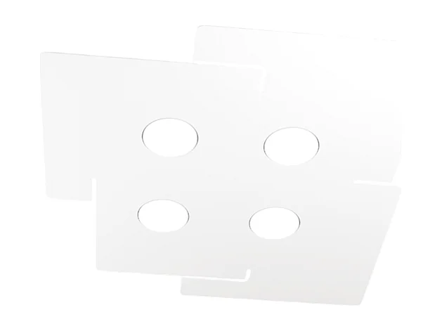 Plafonnier led ECHO Top Light en métal blanc rectangulaire avec 4 douilles d'ampoule Gx53