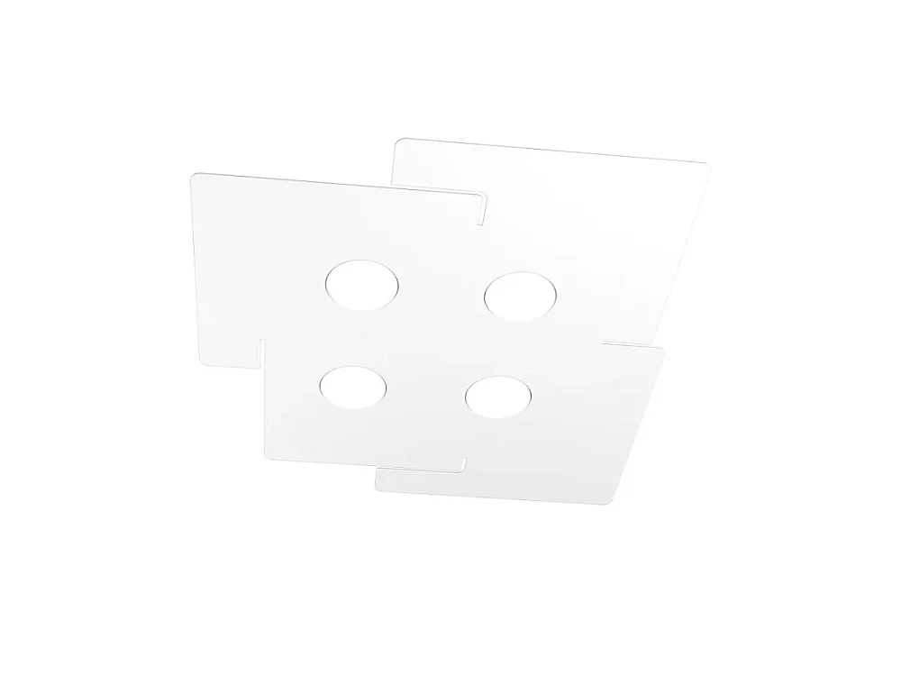Lampa sufitowa LED ECHO Top Light w kolorze białym, prostokątna, metalowa, z 4 gniazdami na żarówki Gx53