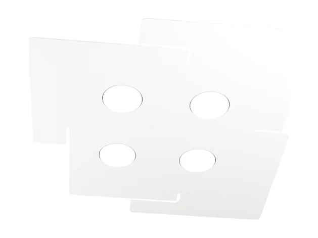 Lámpara de techo LED ECHO Top Light de metal blanco rectangular con 4 casquillos Gx53