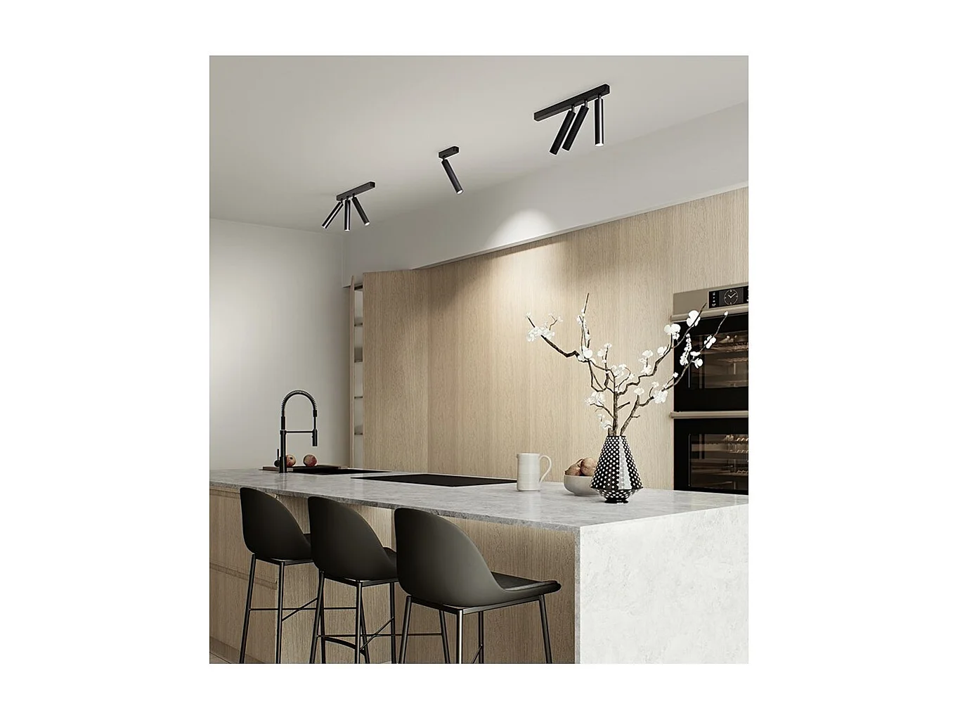 Applique LED cylindrique orientable 3 lumières BAMBU Perenz