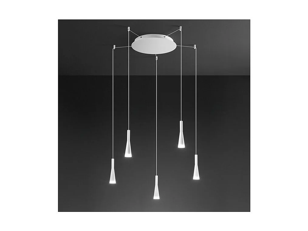 Lámpara colgante CONE blanco mate 5x7W 3000K Perenz