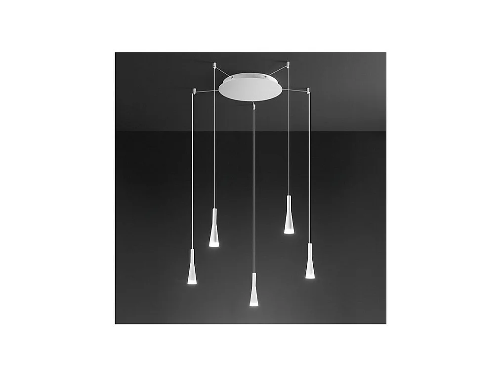 CONE Pendelleuchter mattweiß 5x7W 3000K Perenz