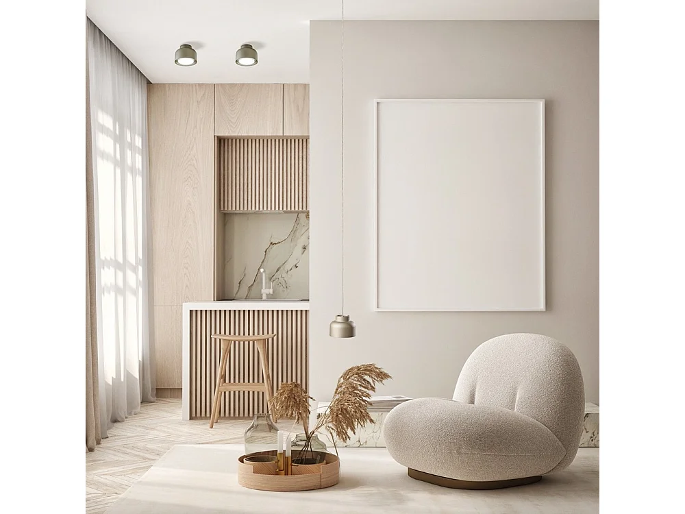 Lámpara de techo moderna BOTTONE en aluminio arena 1xGX53