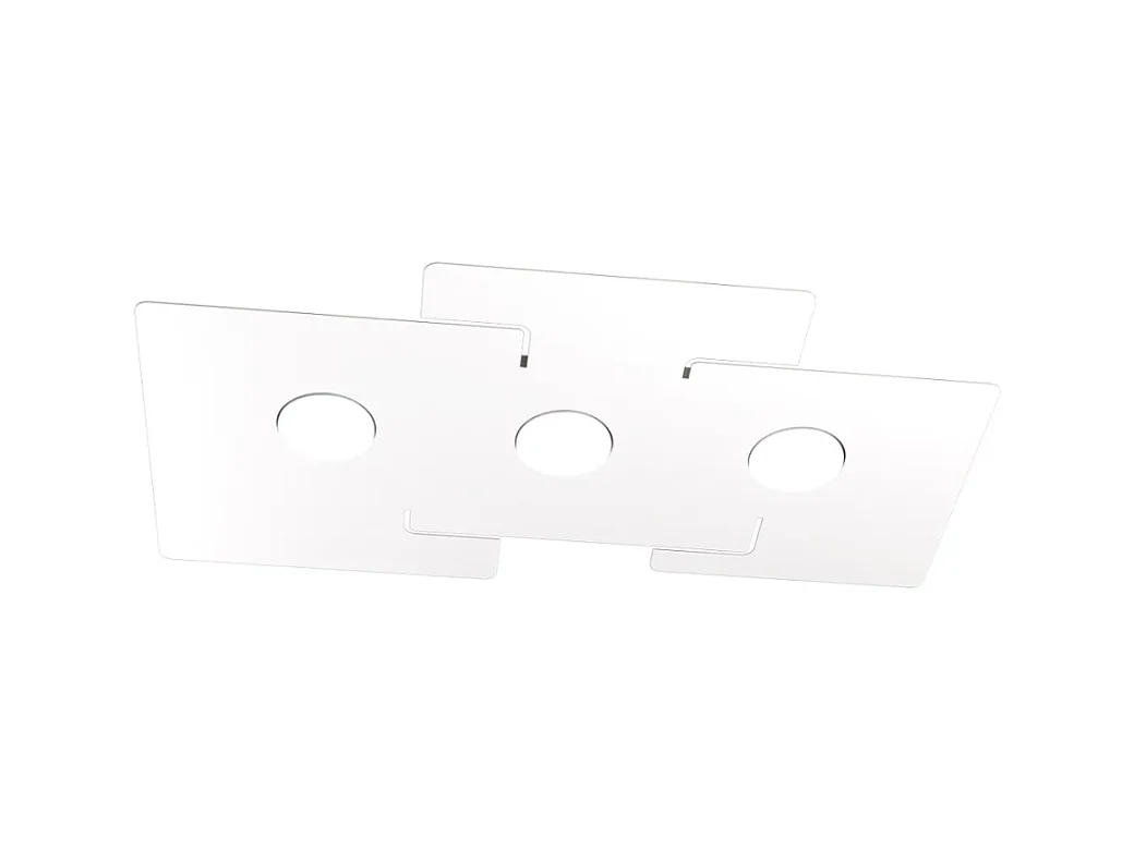 Plafoniera a led ECHO Top Light in metallo Bianco rettangolare con 3 attacchi lampadina Gx53