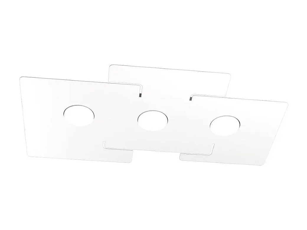 Lampa sufitowa LED ECHO Top Light w kolorze białym, metalowa, prostokątna, z 3 gniazdami na żarówki Gx53