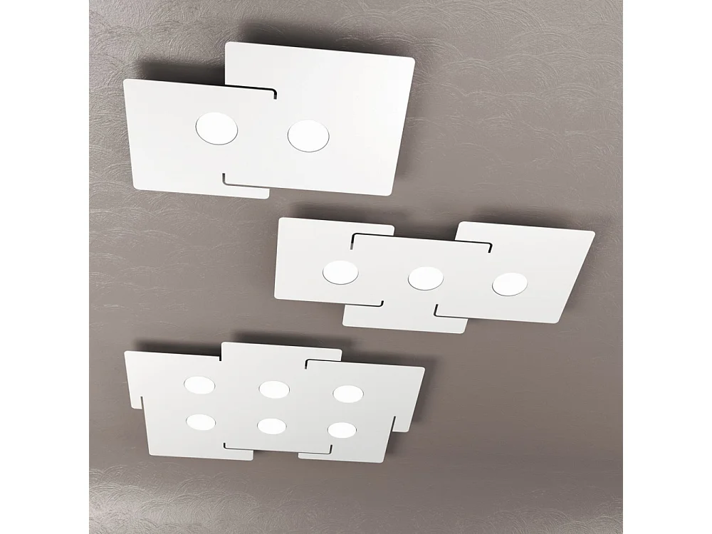 Lampa sufitowa LED ECHO Top Light w kolorze białym, prostokątna, metalowa, z 3 gniazdami na żarówki Gx53