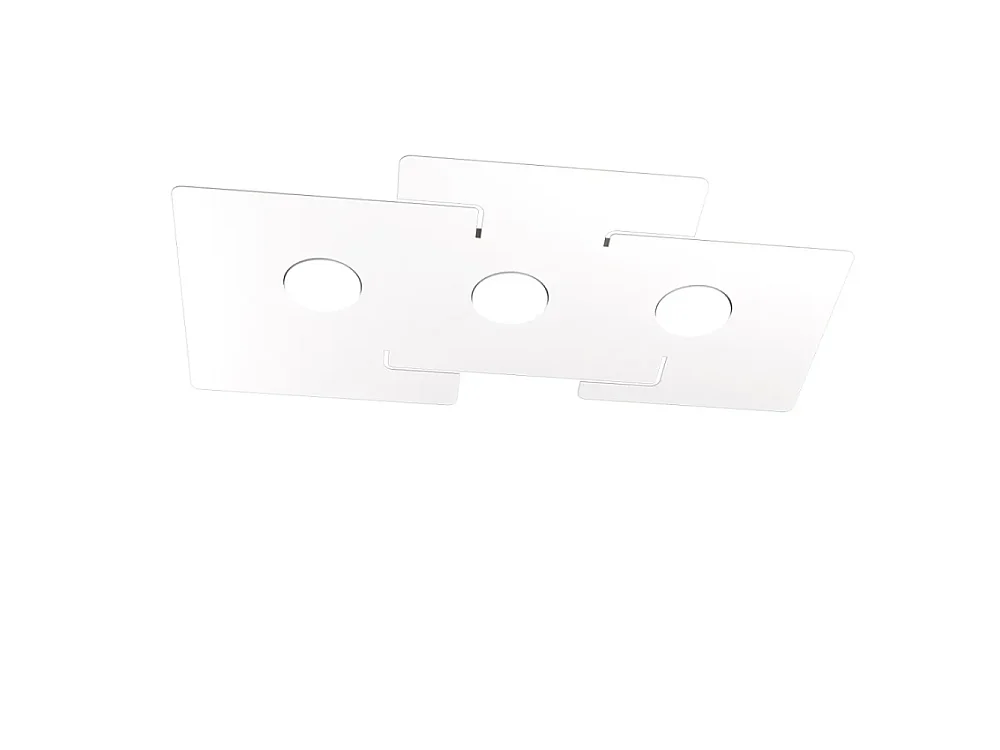 Lampa sufitowa LED ECHO Top Light w kolorze białym, prostokątna, metalowa, z 3 gniazdami na żarówki Gx53