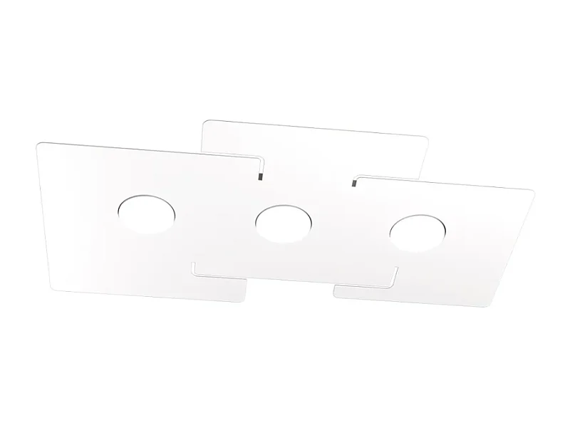 ECHO Top Light plafon LED em metal branco retangular com 3 casquilhos Gx53