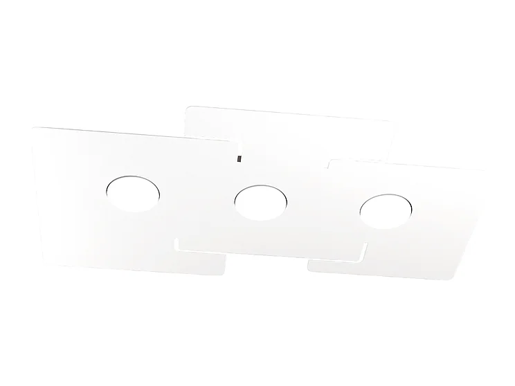 ECHO Top Light plafon LED em metal branco retangular com 3 casquilhos Gx53