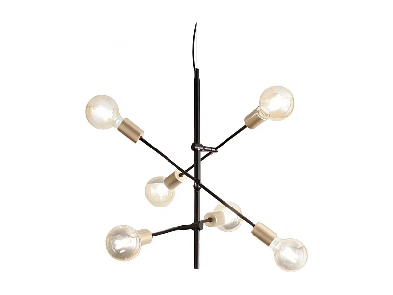 Lampadario a Sospensione Stile Industriale Vector in metallo nero opaco 6xE27