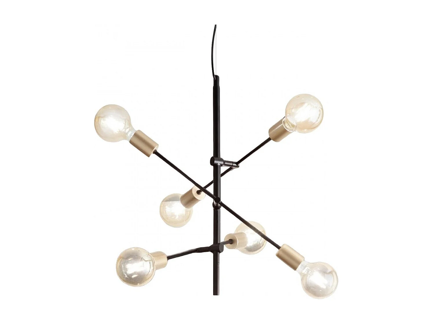 Lámpara colgante de estilo industrial Vector en metal negro mate 6xE27