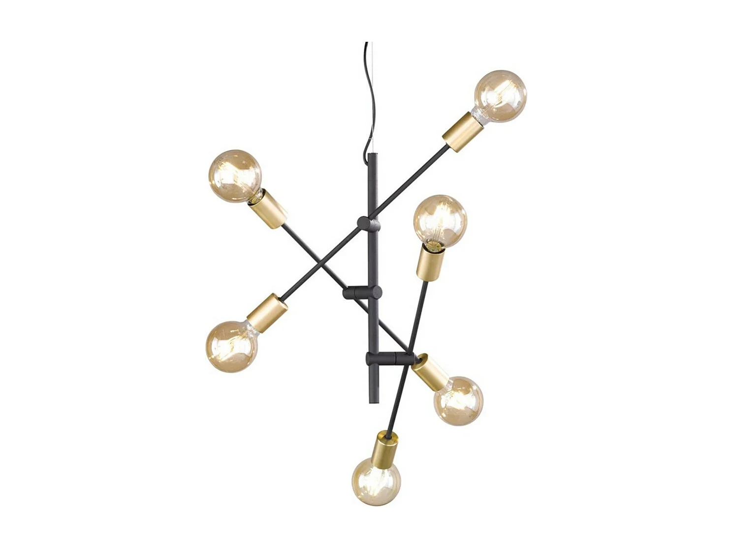 Lámpara colgante de estilo industrial Vector en metal negro mate 6xE27