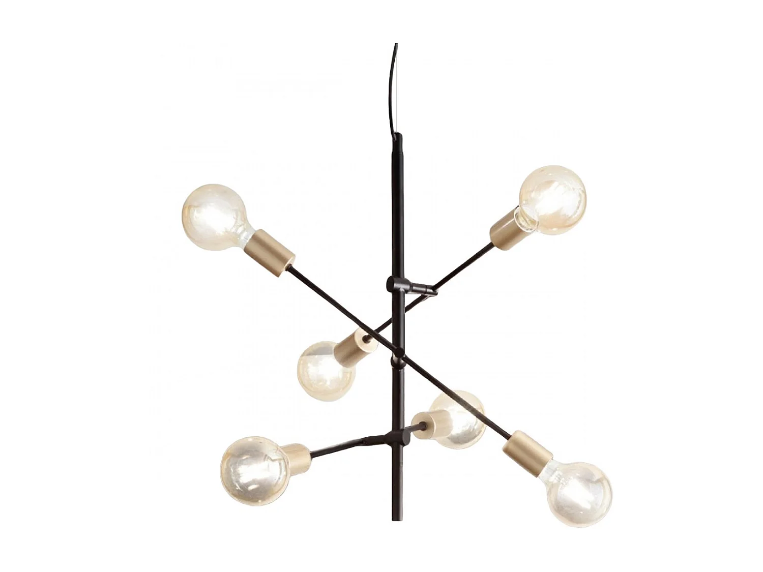 Lámpara colgante de estilo industrial Vector en metal negro mate 6xE27