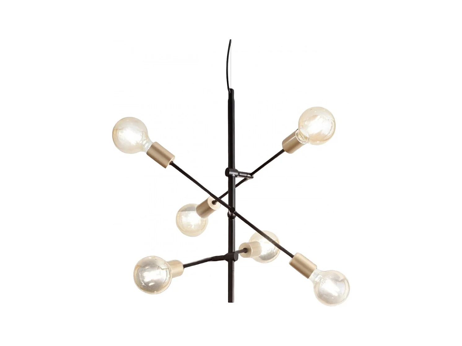 Lustre suspendu de style industriel Vector en métal noir mat 6xE27