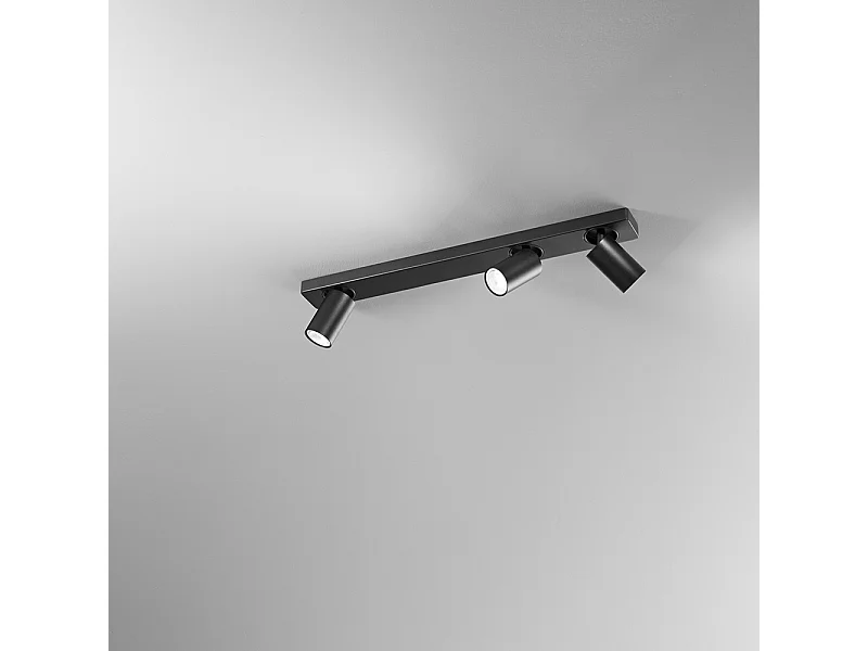 ODDY verstellbare schwarze runde LED-Wandleuchte 3xGu10 Perenz